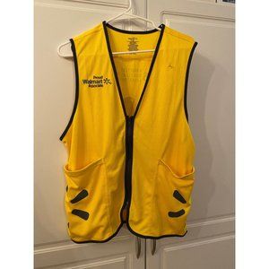 Proud Walmart Associate Vest Size medium Yellow  zip up pockets